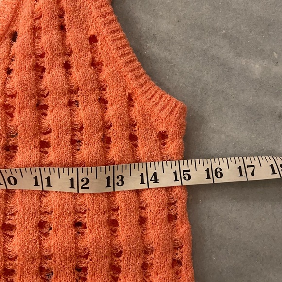 NWT Uncharted Threads Size S Coral Stretchy Knit Crochet Terry Cover Up Dress - Picture 11 of 13